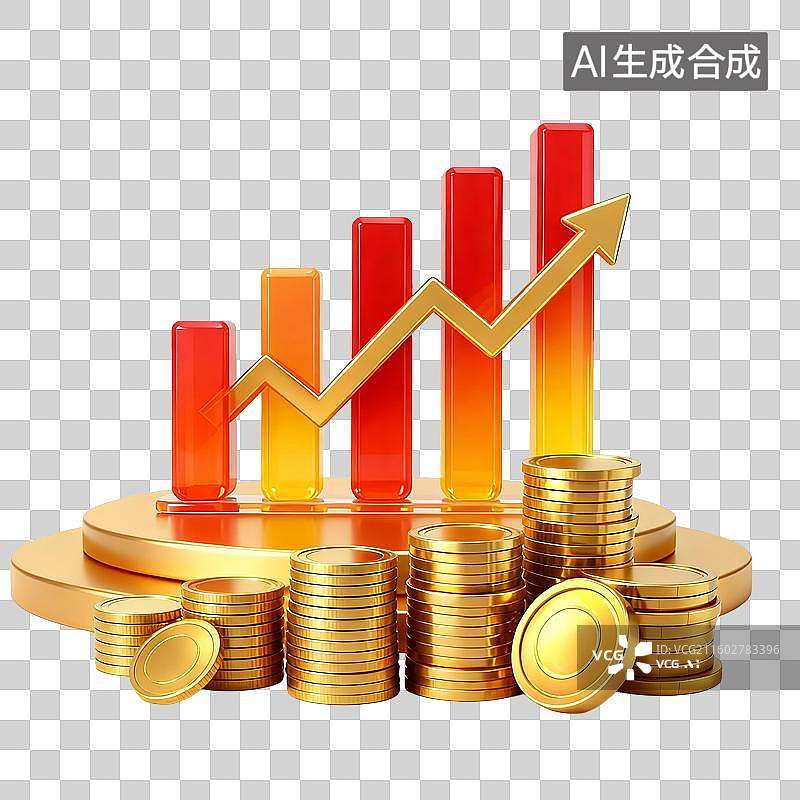 【AI数字艺术】金融指数据指数上升箭头柱状图金融，图片素材