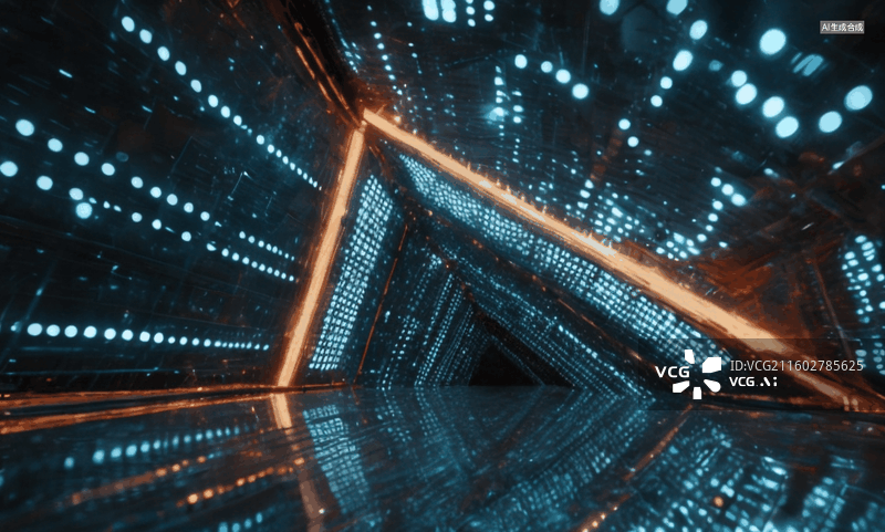 【AI数字艺术】未来科技隧道图片素材