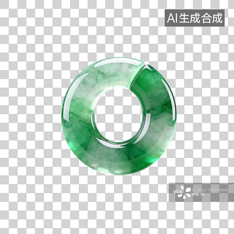 【AI数字艺术】精美翠绿环形翡翠挂件图片素材