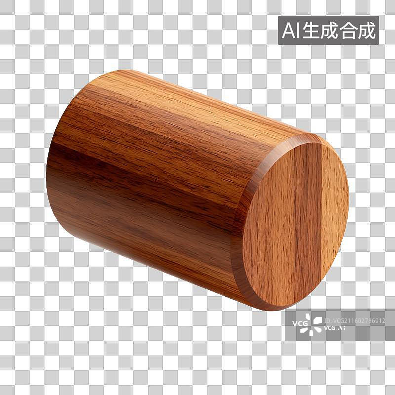 【AI数字艺术】圆柱形木纹木质物体图片素材
