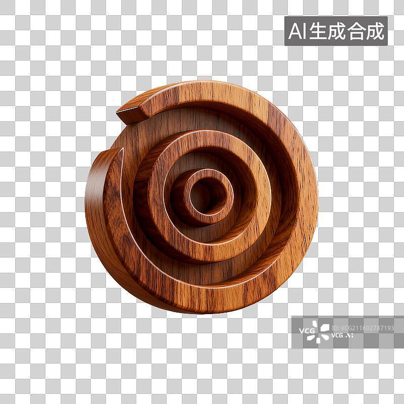 【AI数字艺术】精致木质螺旋同心结构图片素材