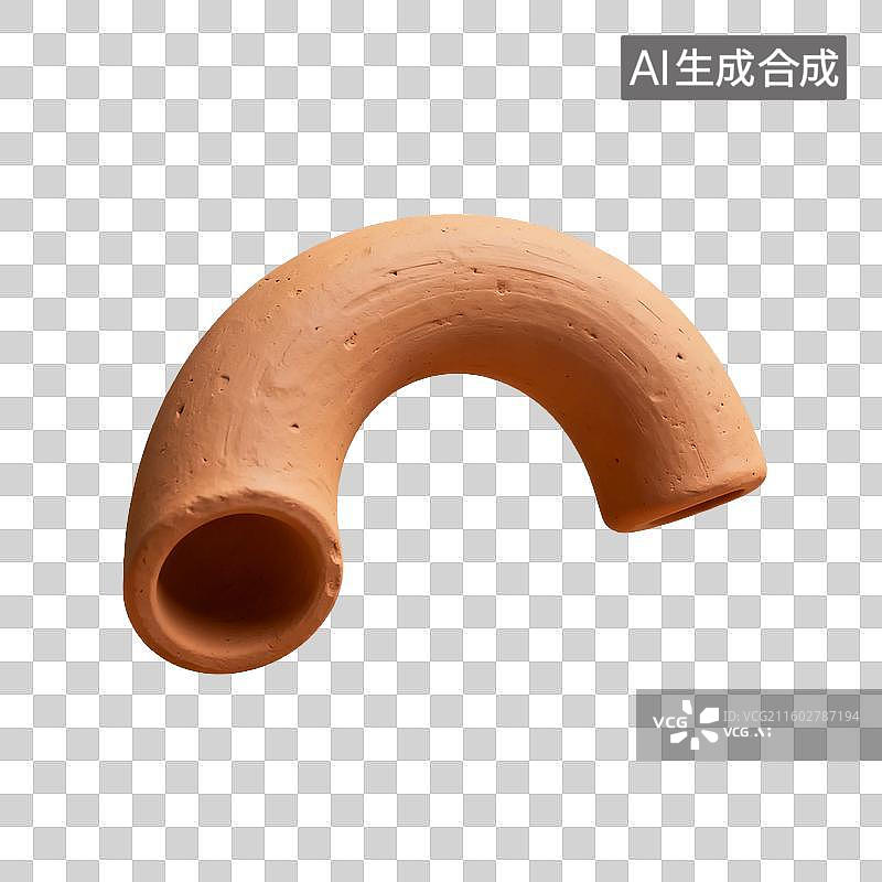 【AI数字艺术】陶制弯曲管件传统工艺装饰图片素材