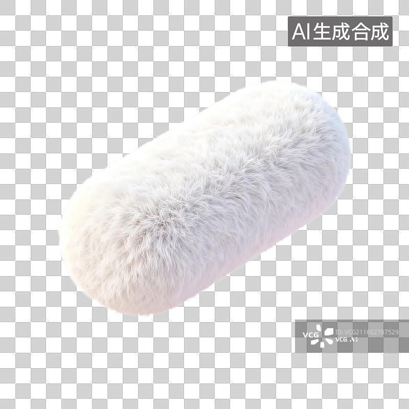 【AI数字艺术】白色毛绒圆柱型录音设备防风罩图片素材