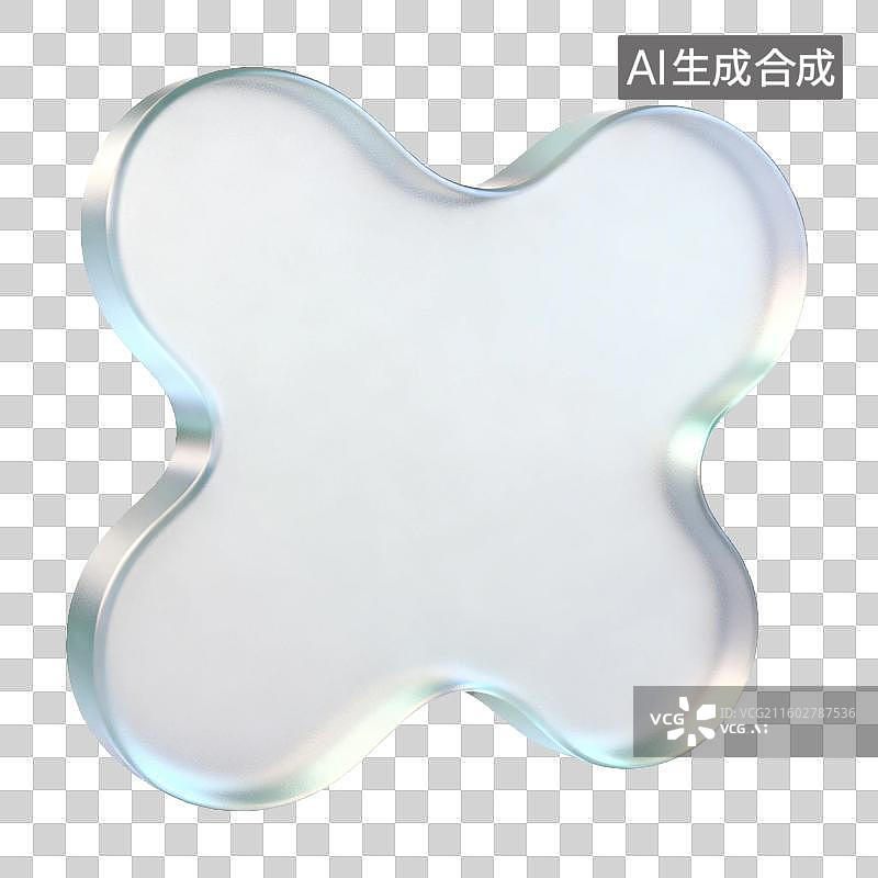 【AI数字艺术】透明四叶草形状的物体图片素材