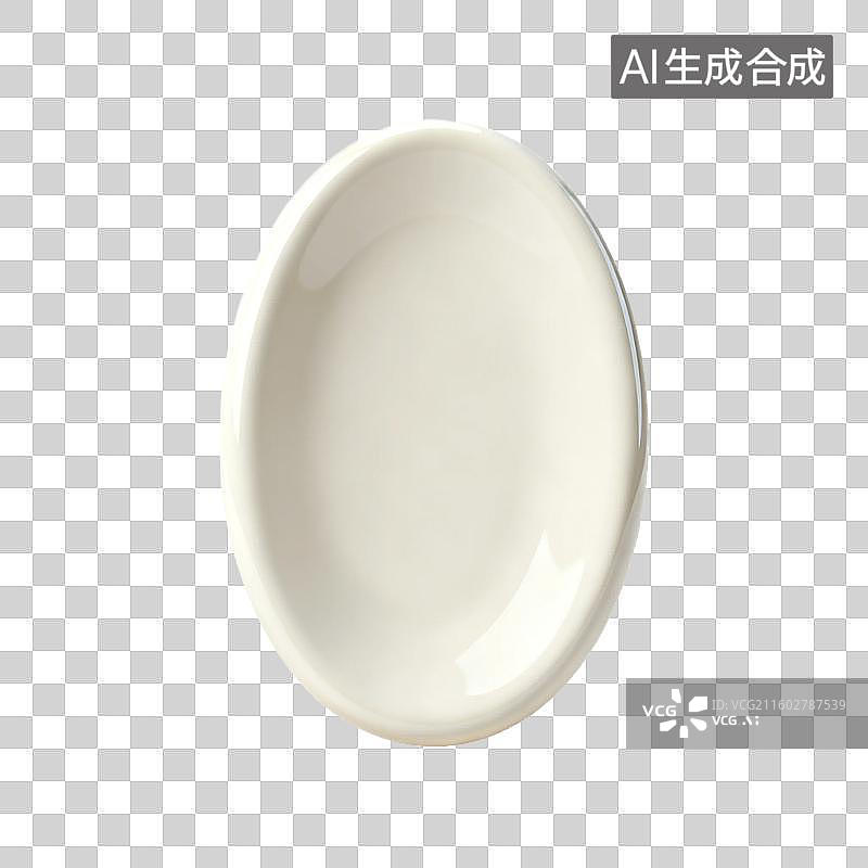 【AI数字艺术】白色椭圆形陶瓷小餐盘图片素材
