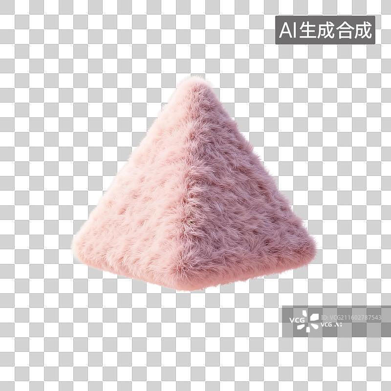 【AI数字艺术】粉色毛绒三角物体图片素材