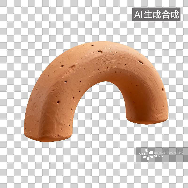 【AI数字艺术】手工陶土拱形装饰摆件图片素材