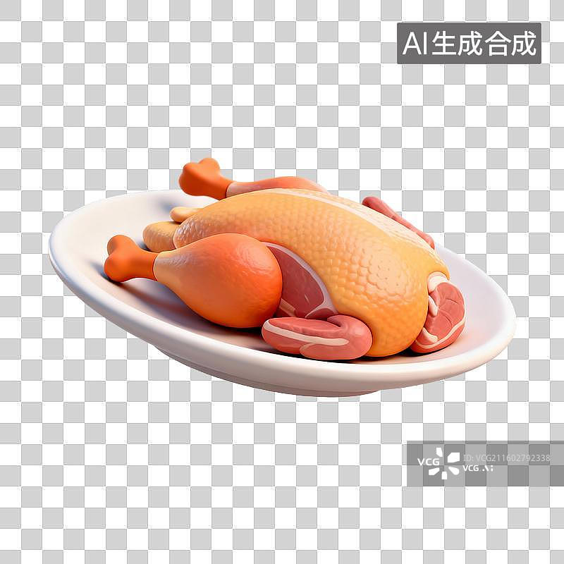 【AI数字艺术】一碟粘土风格的鸭肉图片素材