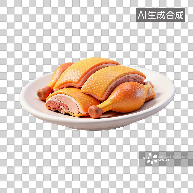 【AI数字艺术】一碟粘土风格的鸭肉图片素材