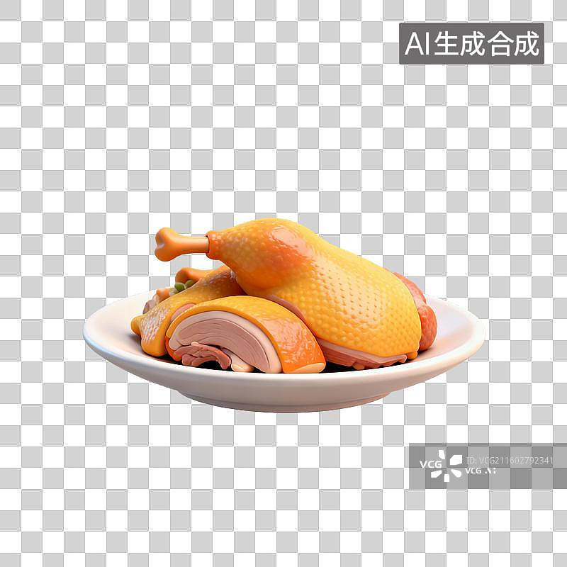 【AI数字艺术】一碟粘土风格的鸭肉图片素材