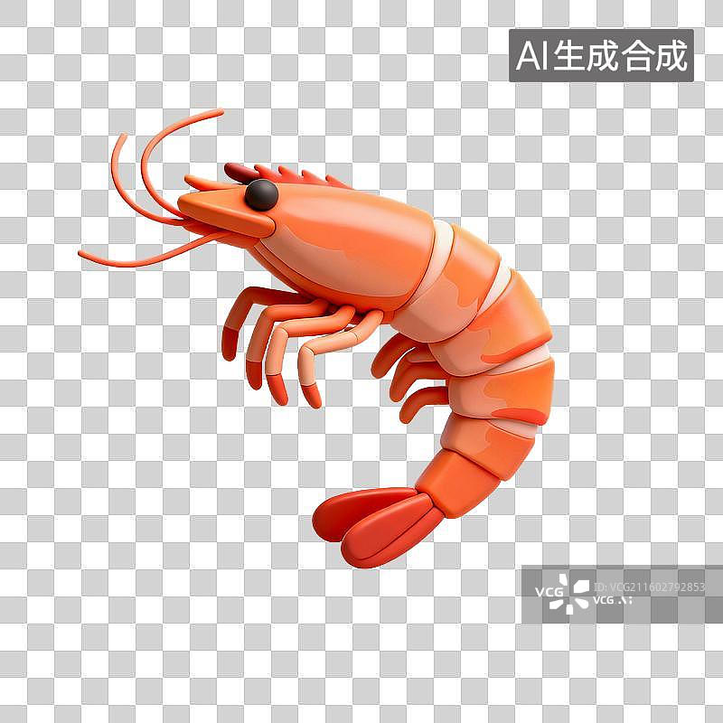 【AI数字艺术】色彩鲜艳的虾特写图片素材