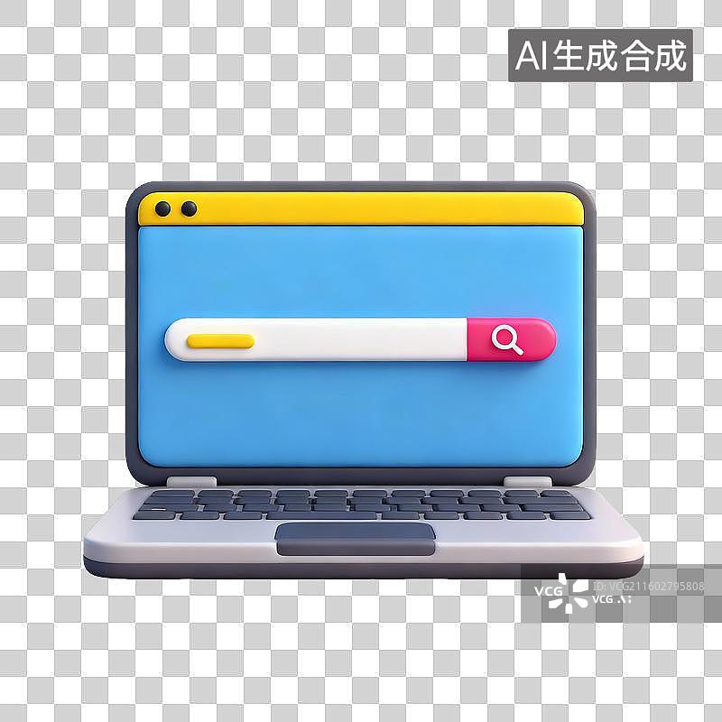 【AI数字艺术】笔记本电脑显示搜索界面图片素材