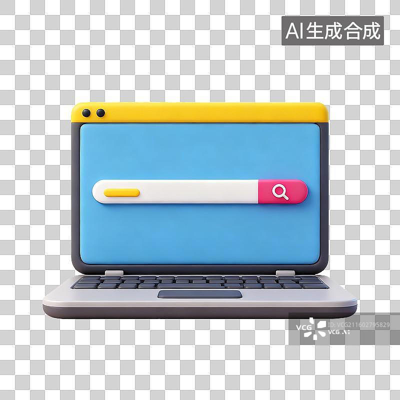 【AI数字艺术】笔记本电脑显示搜索栏图片素材
