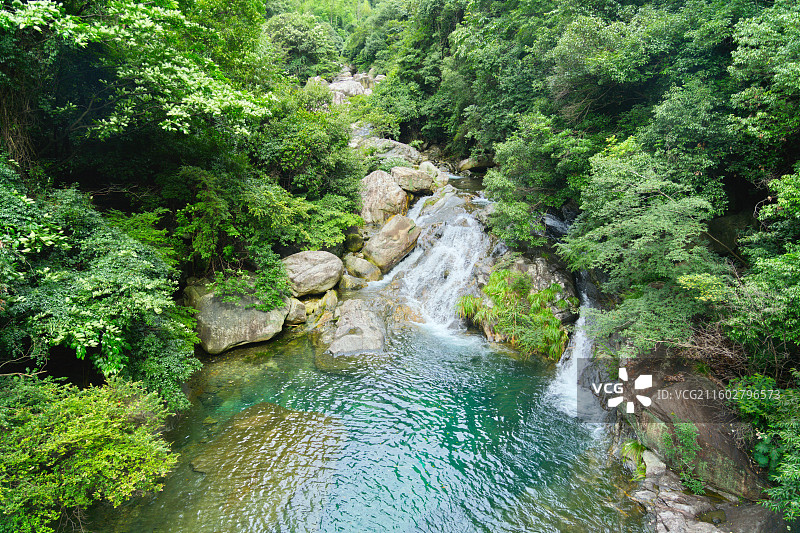 山林溪流瀑布景观图片素材