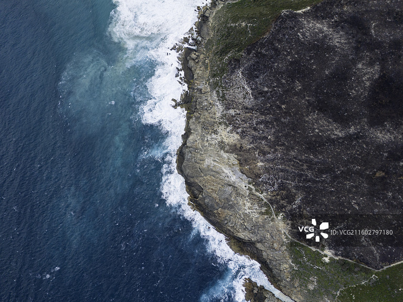 俯瞰海岸线图片素材