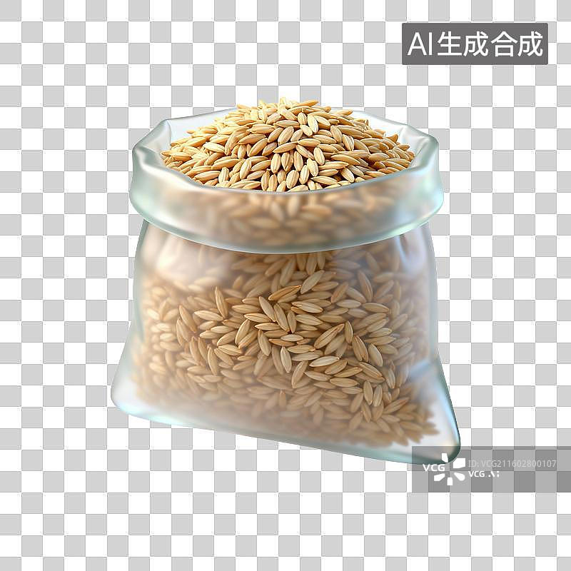 【AI数字艺术】果冻风格的稻谷袋子图片素材