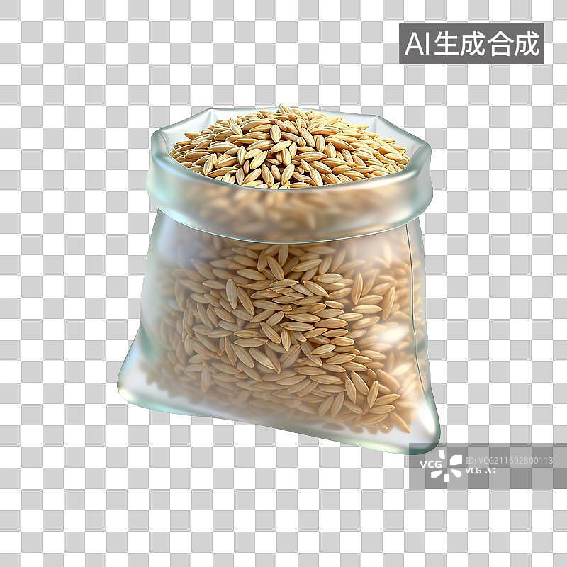 【AI数字艺术】果冻风格的稻谷袋子图片素材