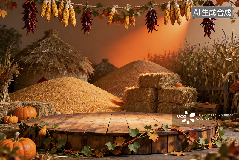 【AI数字艺术】充满乡村气息的秋日场景图片素材