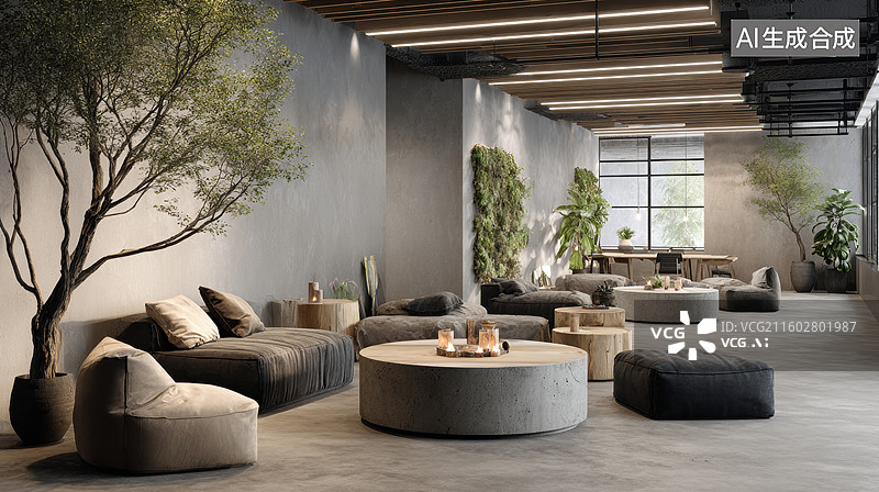 【AI数字艺术】现代简约风格室内客厅图片素材
