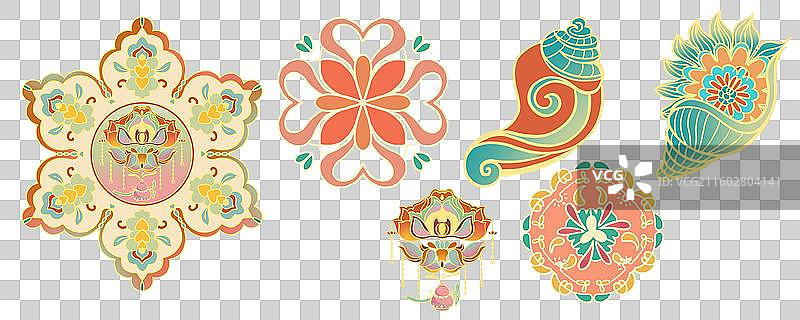 敦煌国潮纹样集图片素材