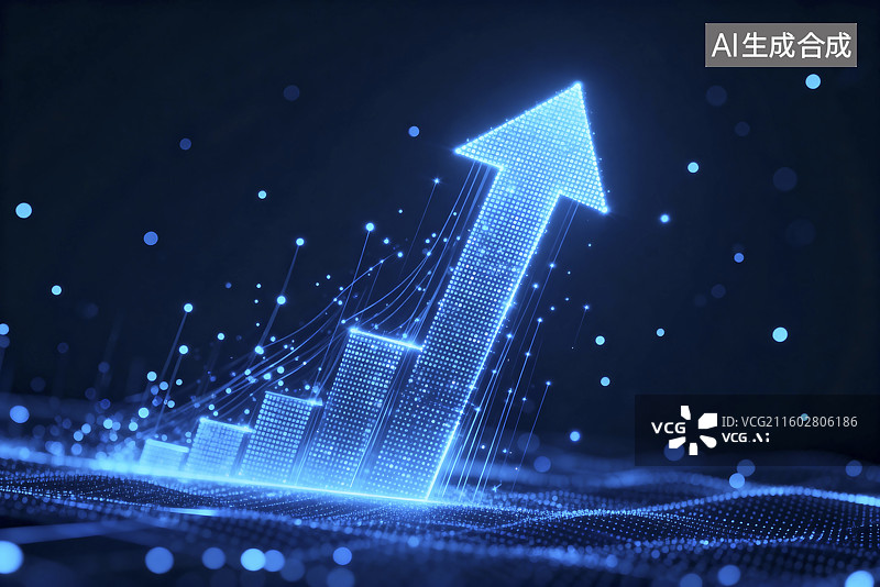 【AI数字艺术】数字经济向上发展趋势图片素材