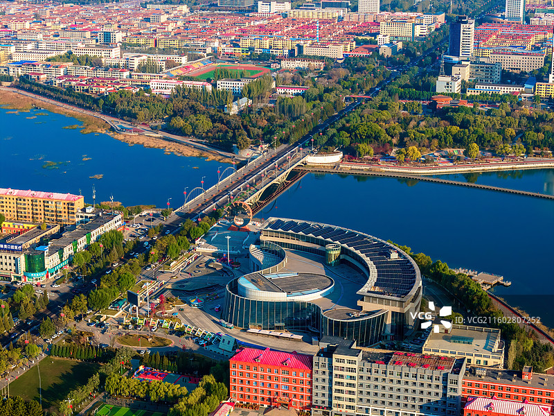 朔州敬德公园航拍图片素材