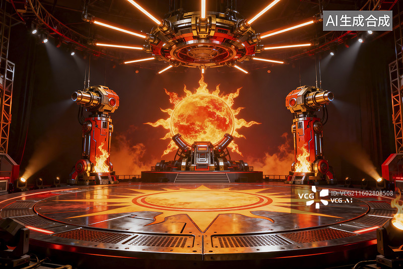 【AI数字艺术】充满活力的舞台装置图片素材