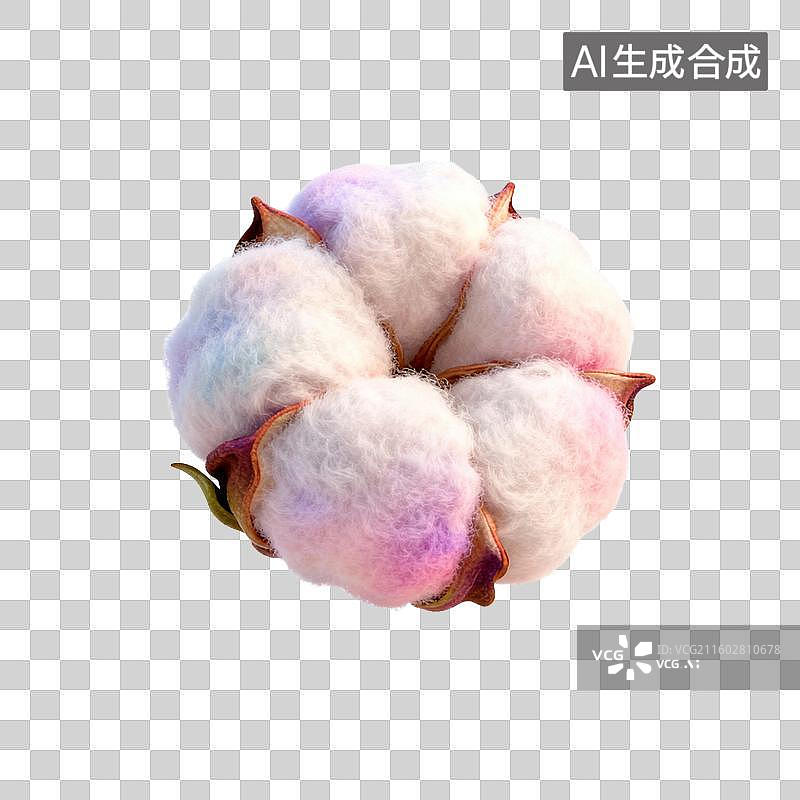【AI数字艺术】毛绒风格的棉花图片素材
