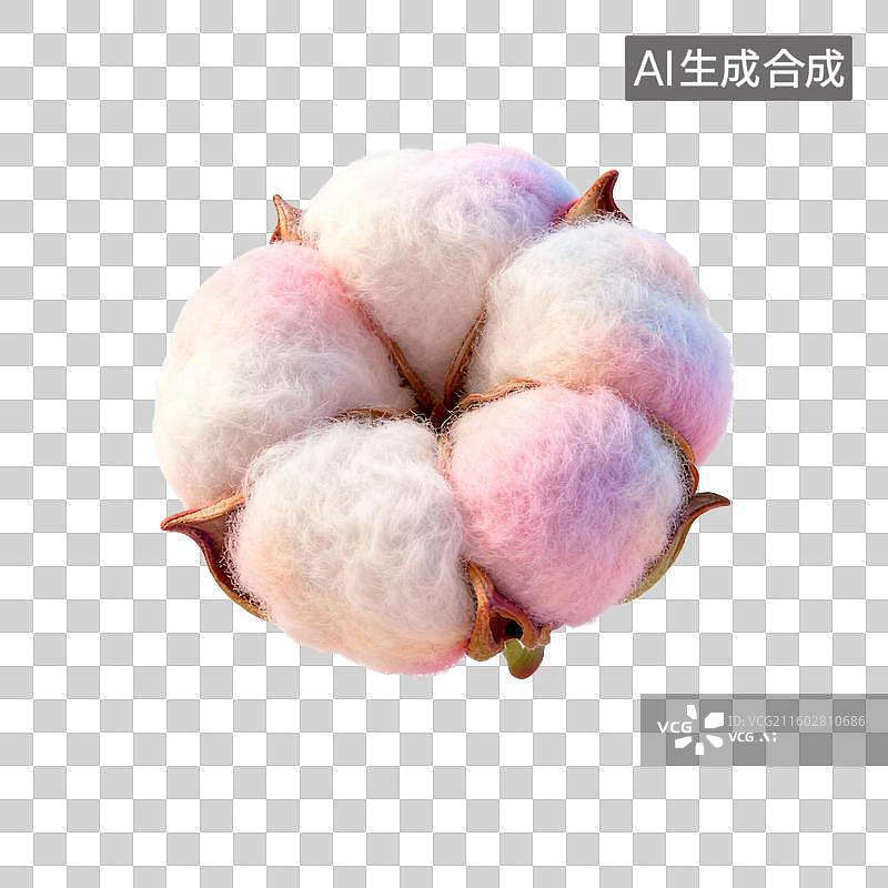 【AI数字艺术】毛绒风格的棉花图片素材