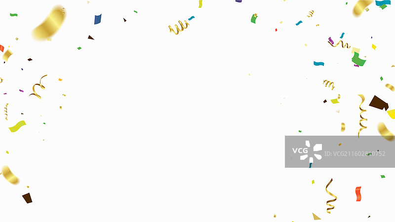带有彩带和纸屑的庆祝背景模板图片素材