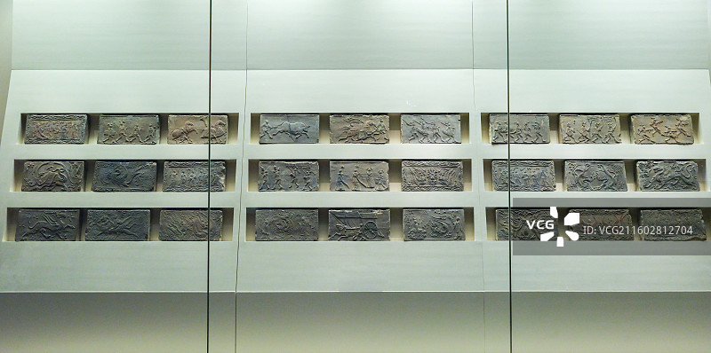 画像砖 南朝 1958年河南邓州许庄出土 中国国家博物馆“古代中国基本陈列”图片素材