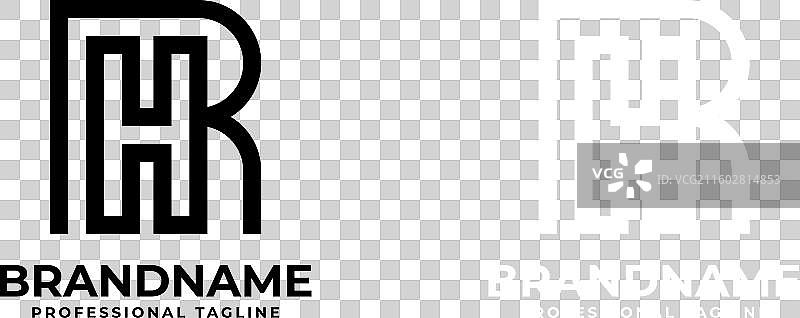 字母 rh 字母组合标志，适用于任何图片素材