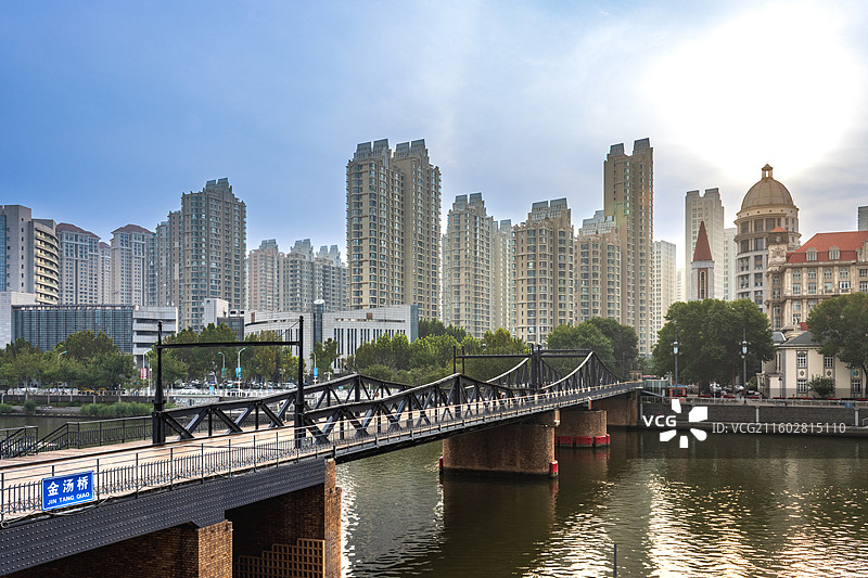 天津海河上的金汤桥图片素材