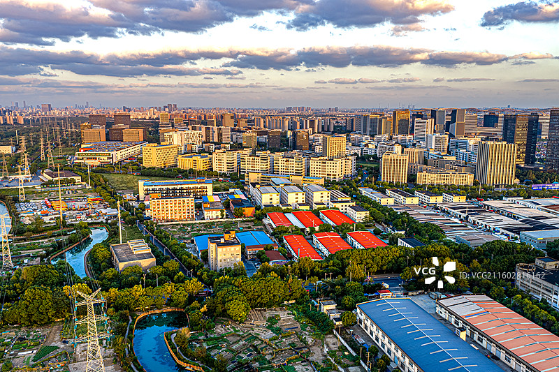 元一电子 积旺工业园 Home家寓 临港卓越科技园 航拍上海松江新桥镇九亭镇城市经济发展纪实图片素材