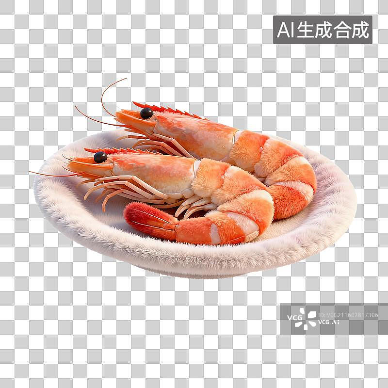 【AI数字艺术】手工毛毡海鲜摆盘图片素材