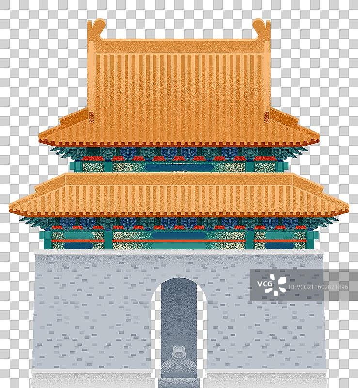 中式古建筑文化-旅游打卡地标-元素图片素材