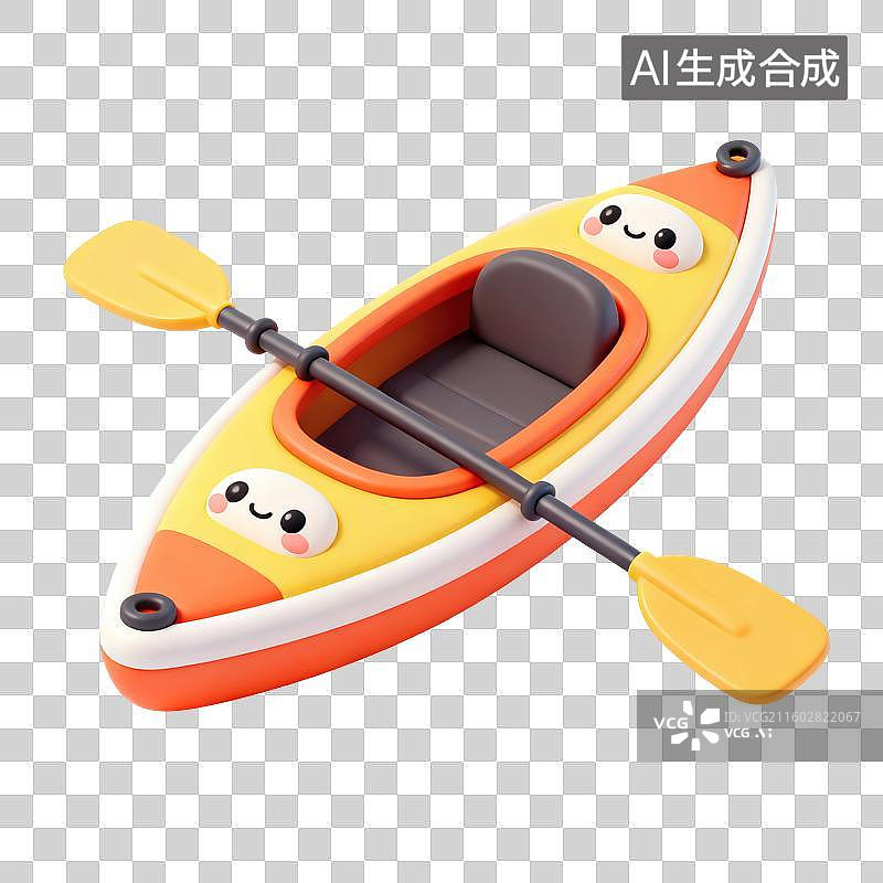 【AI数字艺术】皮划艇插画图片素材