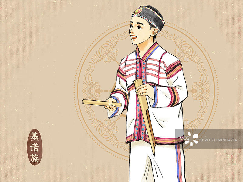 56民族男人版，云南基诺族怒族普米族水族。图片素材