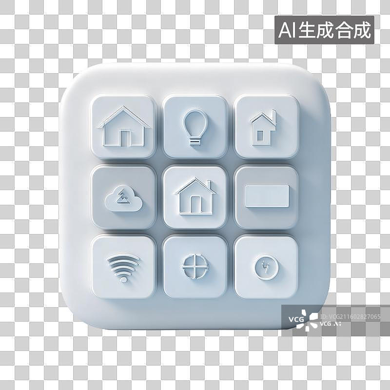 【AI数字艺术】智能家居门锁开关空调调节器控制图片素材