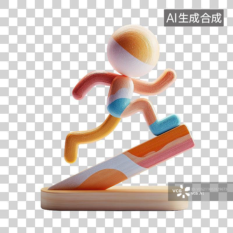 【AI数字艺术】跑步跳远田径运动图标卡通小人体育图片素材