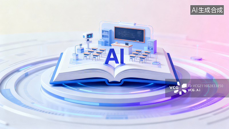 【AI数字艺术】人工智能与现代教育融合图片素材