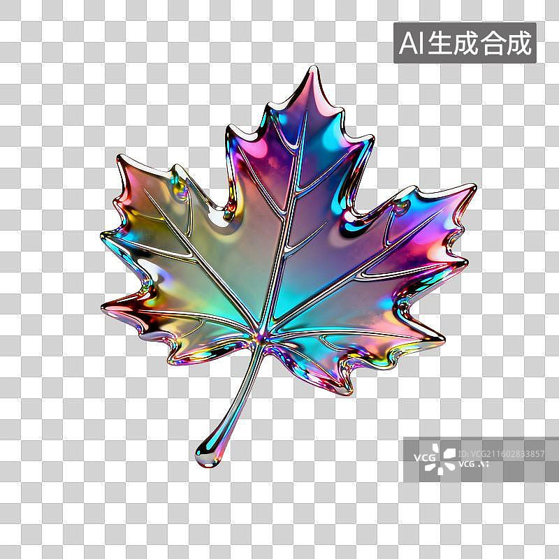 【AI数字艺术】酸性风格的枫叶图片素材
