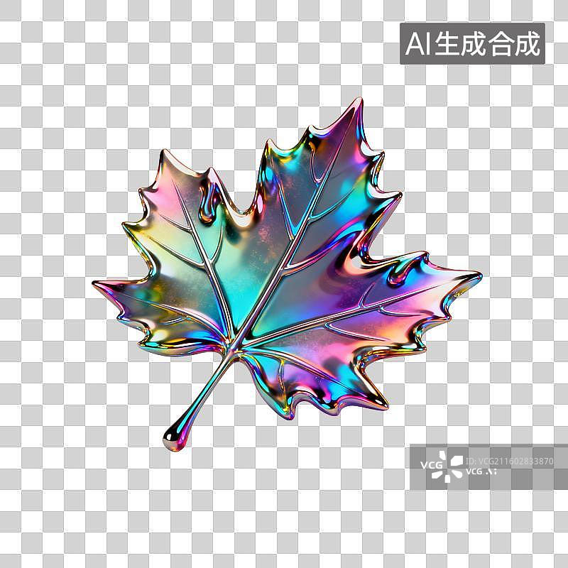 【AI数字艺术】酸性风格的枫叶图片素材