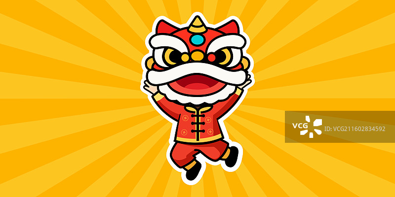 传统节日舞狮插图图片素材