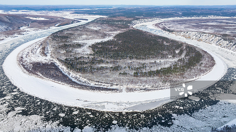 冬季黑龙江龙江第一湾图片素材