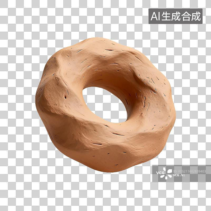 【AI数字艺术】粗糙纹理陶土环形艺术物图片素材