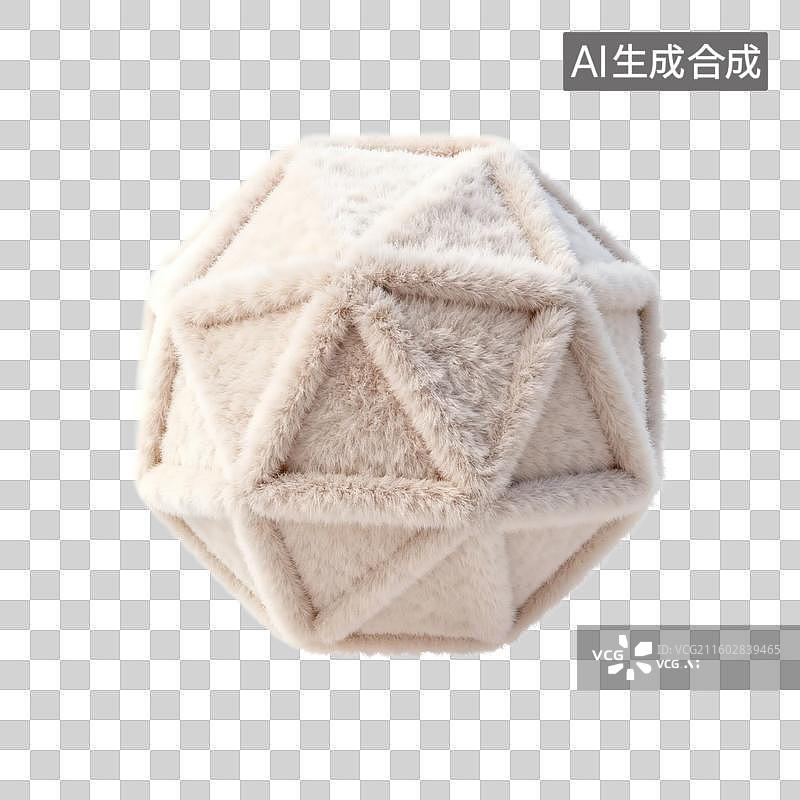 【AI数字艺术】毛绒十二面体几何物体图片素材