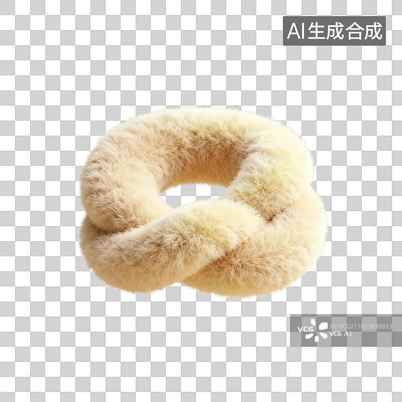 【AI数字艺术】米色毛绒发圈时尚配饰图片素材
