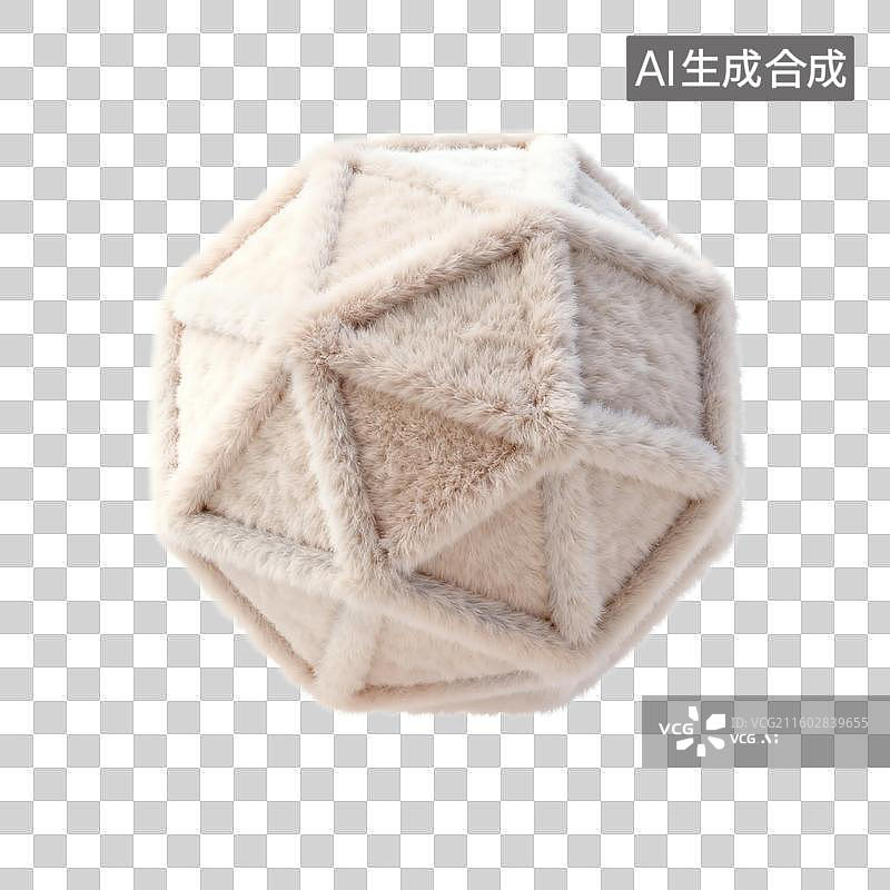 【AI数字艺术】毛绒十二面体几何图案物件图片素材