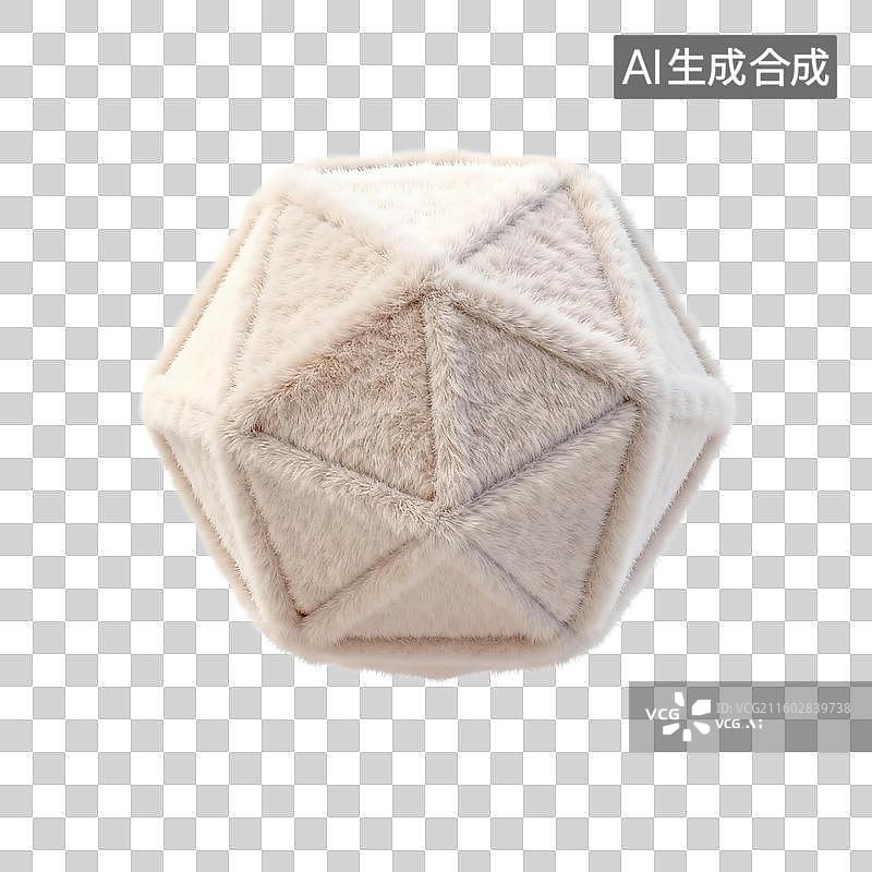 【AI数字艺术】毛绒材质十二面体几何物体图片素材